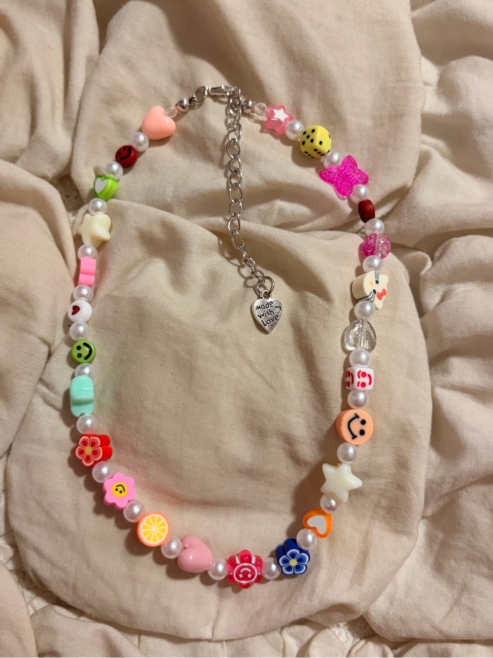 Free People Multi-Color Beaded Indie Sleaze Novelty Charm Statement Necklace